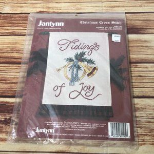 11" x 14" Christmas Cross Stitch Kit Tidings of Joy Banner Janlynn 80-145 New